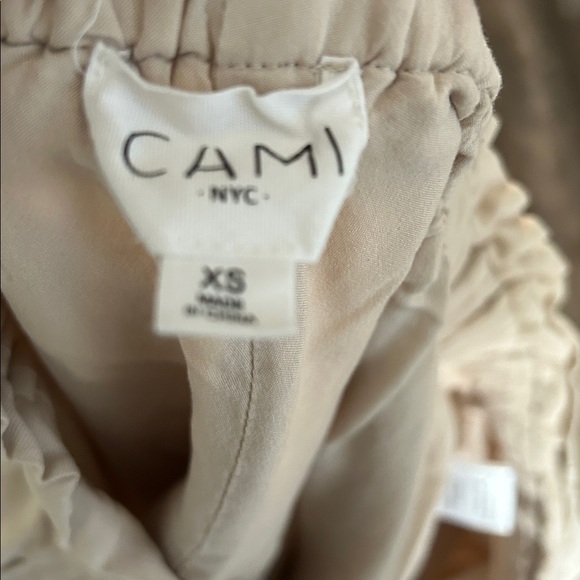 CAMI NYC Silk Linen Cargo Pants XS S Neutral Drawstring Luxe Cropped - Picture 6 of 15